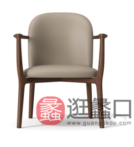 羽尚意式极简家具客厅意式极简休闲椅黑桃木YS3518